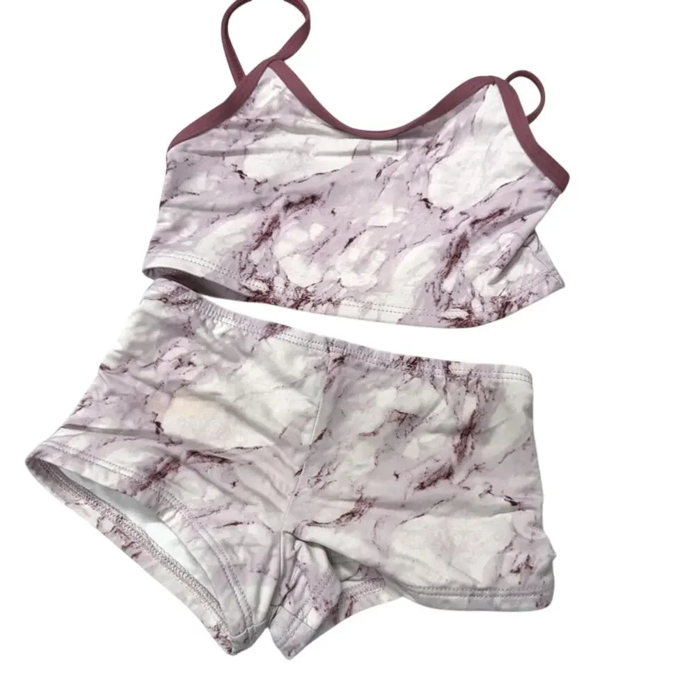 Dippin Daisys Purple Tie Dye Tankini Bikini Swimsuit Toddler 4 Swim Modest